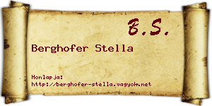 Berghofer Stella névjegykártya